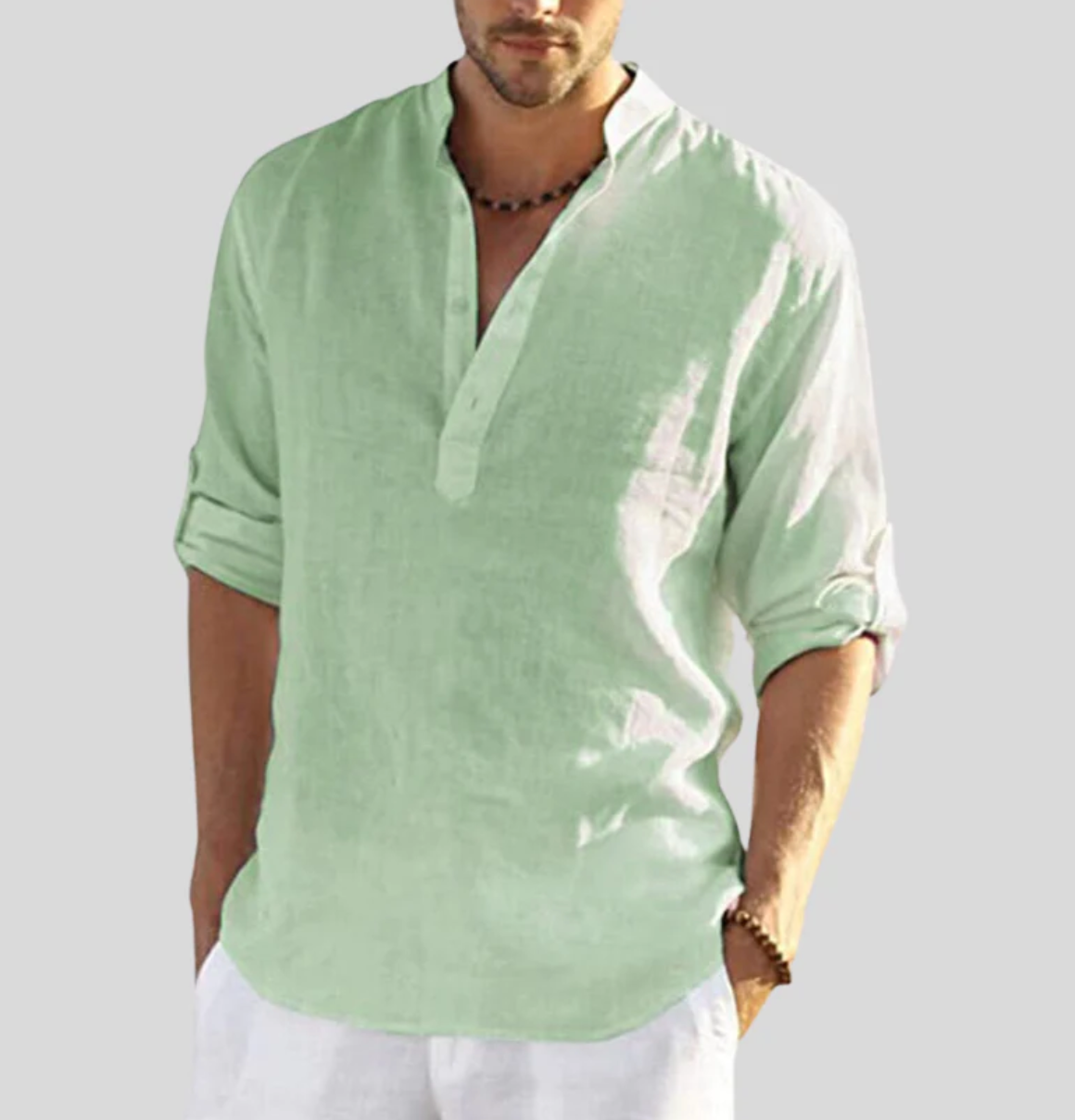 Elegant Linen Shirt With Collar